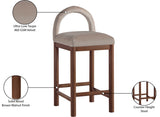 Conrad Velvet Upholstered Counter Stool — 11036-C - Taupe - 11036Taupe-C Infographic