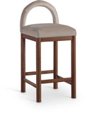 Conrad Velvet Upholstered Counter Stool — 11036-C - Taupe - 11036Taupe-C