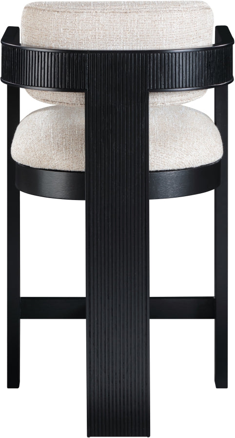 Sacha Linen Textured Fabric Upholstered Counter Stool — 11075-C - Beige - 11075Beige-C alternate view 4