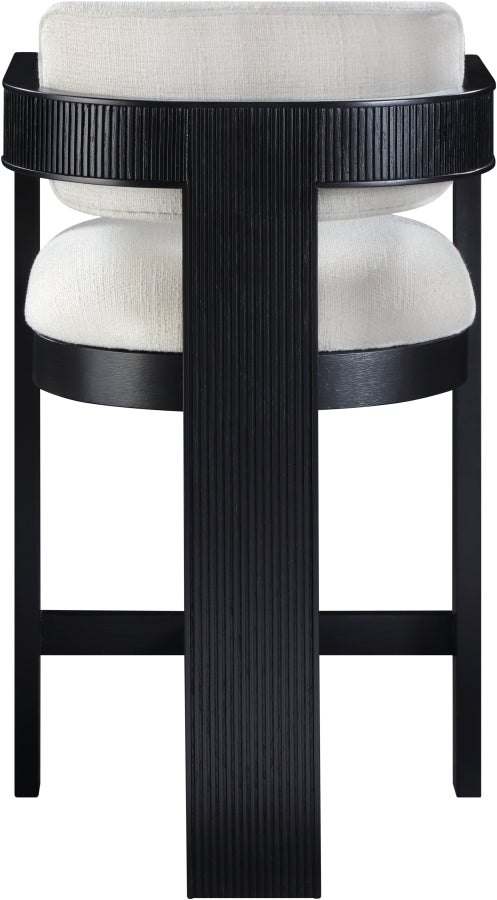 Sacha Linen Textured Fabric Upholstered Counter Stool — 11075-C - Cream - 11075Cream-C alternate view 4