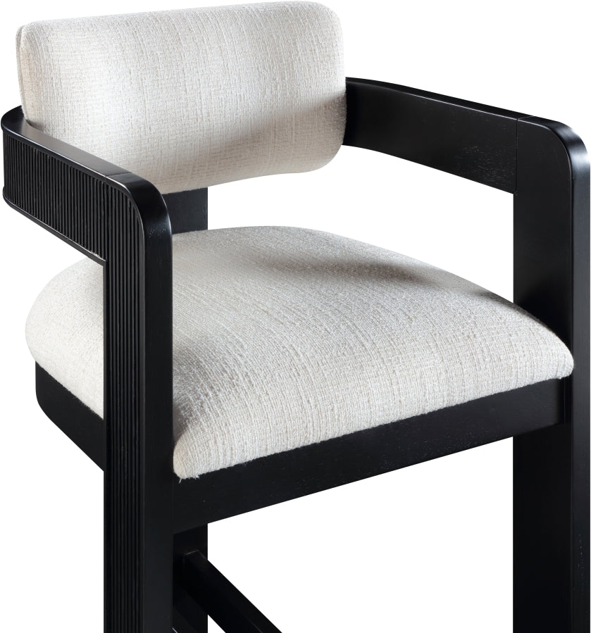 Sacha Linen Textured Fabric Upholstered Counter Stool — 11075-C - Cream - 11075Cream-C alternate view 5