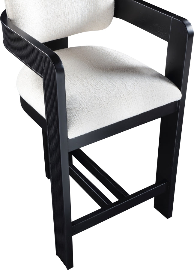 Sacha Linen Textured Fabric Upholstered Counter Stool — 11075-C - Cream - 11075Cream-C alternate view 6
