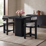 Sacha Linen Textured Fabric Upholstered Counter Stool — 11075-C - Grey - 11075Grey-C alternate view 1