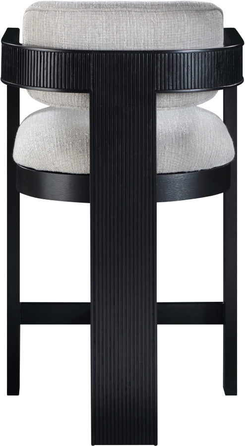 Sacha Linen Textured Fabric Upholstered Counter Stool — 11075-C - Grey - 11075Grey-C alternate view 4