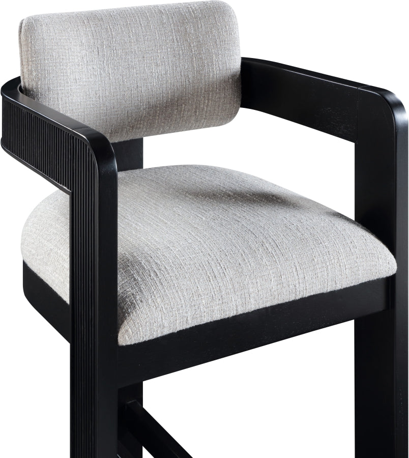 Sacha Linen Textured Fabric Upholstered Counter Stool — 11075-C - Grey - 11075Grey-C alternate view 5
