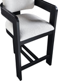 Sacha Linen Textured Fabric Upholstered Counter Stool — 11075-C - Grey - 11075Grey-C alternate view 6
