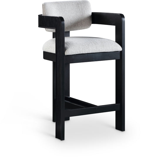 Sacha Linen Textured Fabric Upholstered Counter Stool — 11075-C