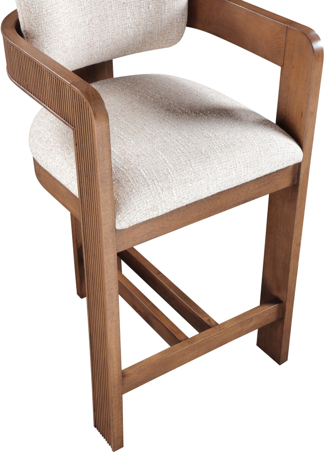 Sacha Linen Textured Fabric Upholstered Counter Stool — 11076-C - Beige - 11076Beige-C alternate view 6