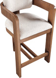 Sacha Linen Textured Fabric Upholstered Counter Stool — 11076-C - Beige - 11076Beige-C alternate view 6