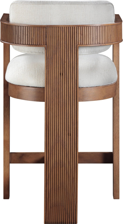 Sacha Linen Textured Fabric Upholstered Counter Stool — 11076-C - Cream - 11076Cream-C alternate view 4