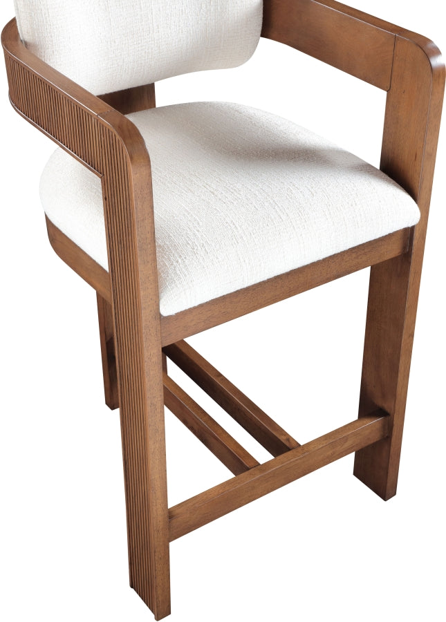 Sacha Linen Textured Fabric Upholstered Counter Stool — 11076-C - Cream - 11076Cream-C alternate view 6