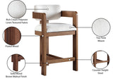 Sacha Linen Textured Fabric Upholstered Counter Stool — 11076-C - Cream - 11076Cream-C Infographic