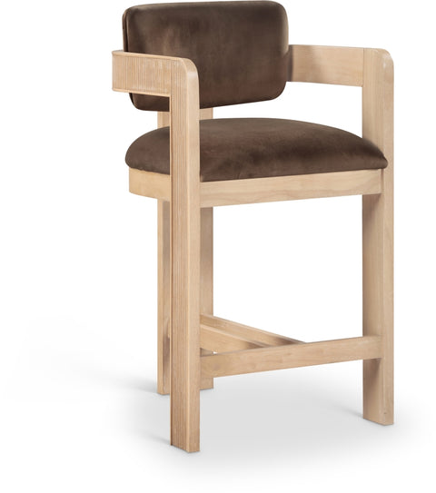 Sacha Velvet Upholstered Counter Stool — 11077-C