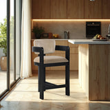 Sacha Velvet Upholstered Counter Stool — 11078-C - Beige - 11078Beige-C alternate view 1