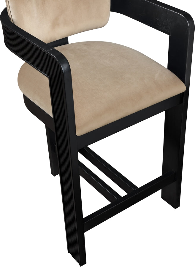 Sacha Velvet Upholstered Counter Stool — 11078-C - Beige - 11078Beige-C alternate view 6
