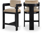 Sacha Velvet Upholstered Counter Stool — 11078-C - Beige - 11078Beige-C Double Chair