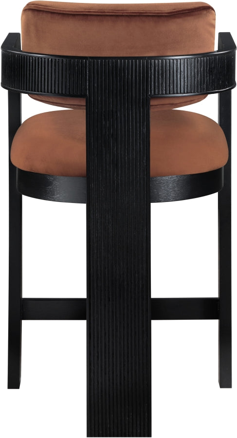Sacha Velvet Upholstered Counter Stool — 11078-C - Cognac - 11078Cognac-C alternate view 4