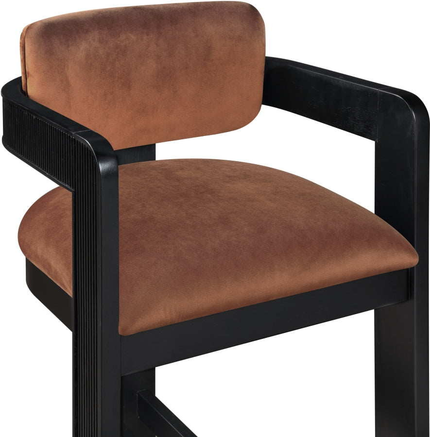 Sacha Velvet Upholstered Counter Stool — 11078-C - Cognac - 11078Cognac-C alternate view 5