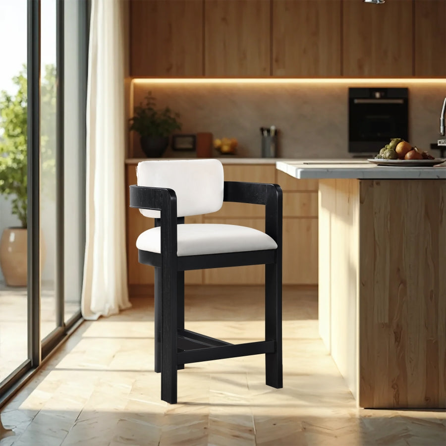 Sacha Velvet Upholstered Counter Stool — 11078-C - Cream - 11078Cream-C alternate view 1