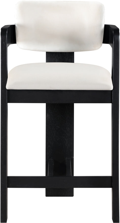 Sacha Velvet Upholstered Counter Stool — 11078-C - Cream - 11078Cream-C alternate view 2