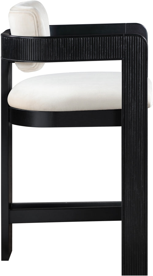 Sacha Velvet Upholstered Counter Stool — 11078-C - Cream - 11078Cream-C alternate view 3