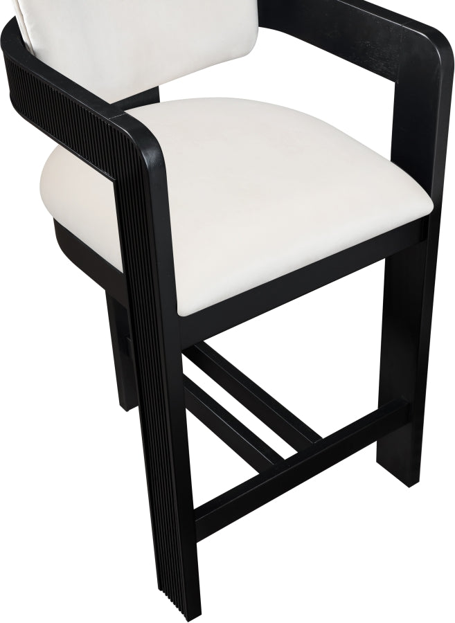 Sacha Velvet Upholstered Counter Stool — 11078-C - Cream - 11078Cream-C alternate view 6