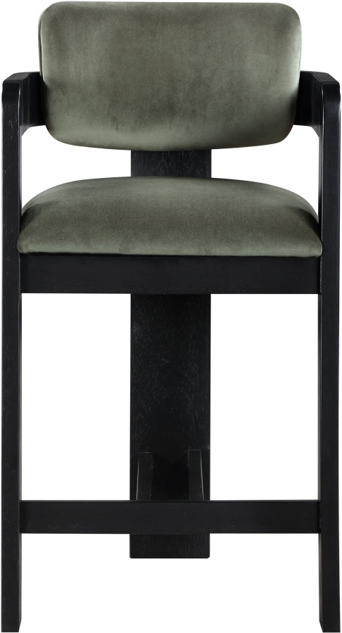 Sacha Velvet Upholstered Counter Stool — 11078-C - Green - 11078Green-C alternate view 2
