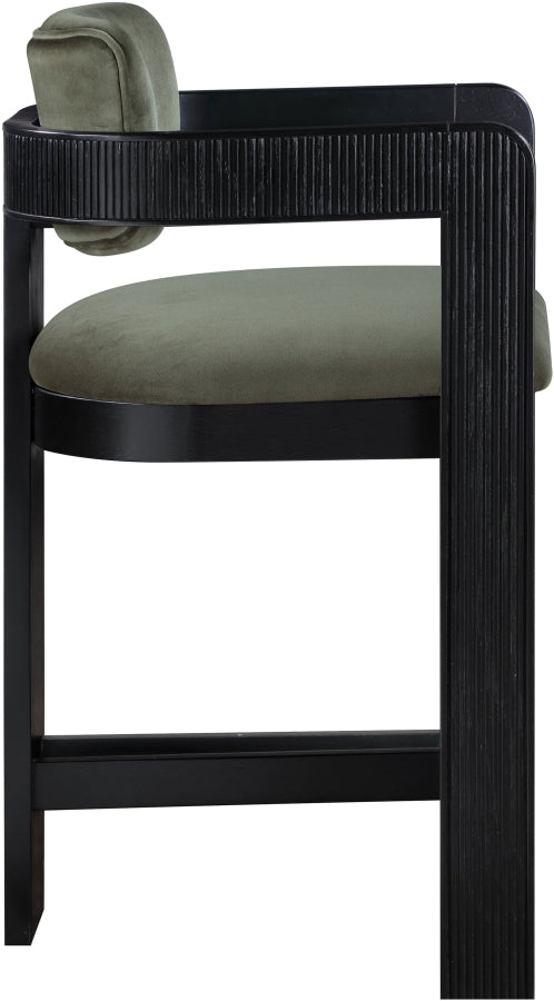 Sacha Velvet Upholstered Counter Stool — 11078-C - Green - 11078Green-C alternate view 3
