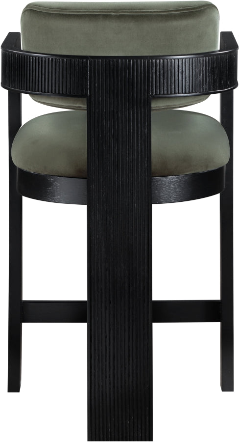 Sacha Velvet Upholstered Counter Stool — 11078-C - Green - 11078Green-C alternate view 4
