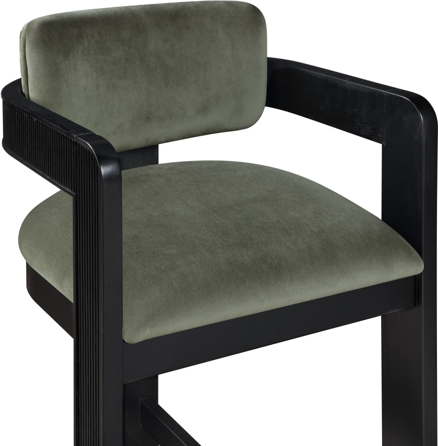 Sacha Velvet Upholstered Counter Stool — 11078-C - Green - 11078Green-C alternate view 5