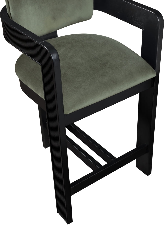 Sacha Velvet Upholstered Counter Stool — 11078-C - Green - 11078Green-C alternate view 6