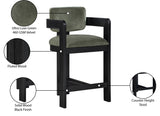 Sacha Velvet Upholstered Counter Stool — 11078-C - Green - 11078Green-C Infographic