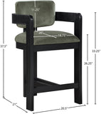 Sacha Velvet Upholstered Counter Stool — 11078-C - Green - 11078Green-C Dim