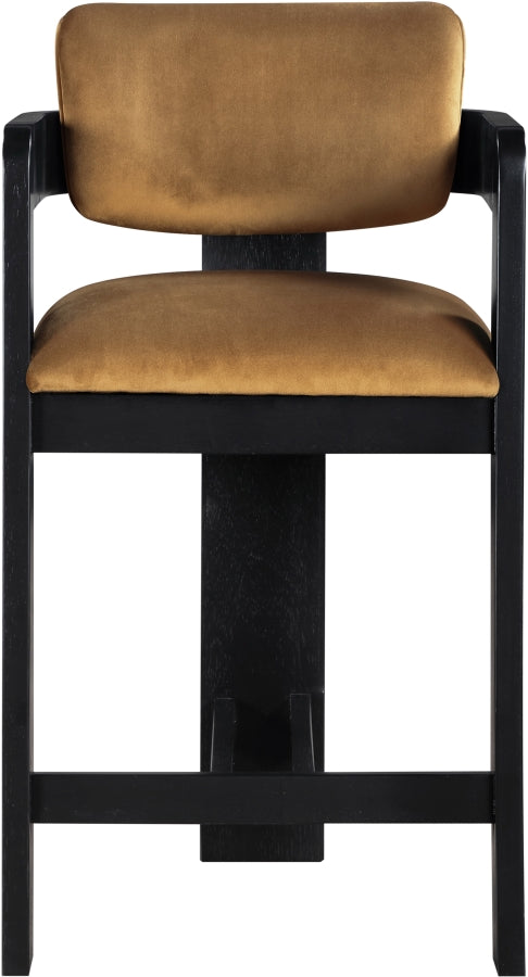 Sacha Velvet Upholstered Counter Stool — 11078-C - Saddle - 11078Saddle-C alternate view 2