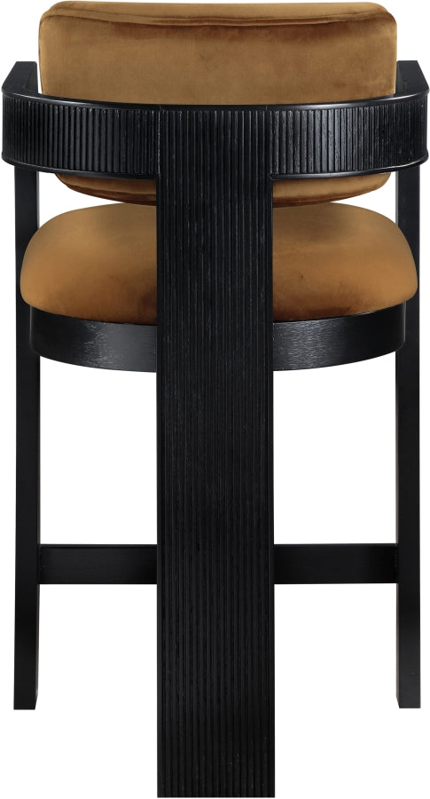 Sacha Velvet Upholstered Counter Stool — 11078-C - Saddle - 11078Saddle-C alternate view 4
