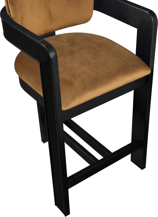 Sacha Velvet Upholstered Counter Stool — 11078-C - Saddle - 11078Saddle-C alternate view 6