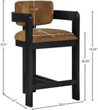 Sacha Velvet Upholstered Counter Stool — 11078-C - Saddle - 11078Saddle-C Dim