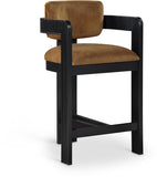 Sacha Velvet Upholstered Counter Stool — 11078-C - Saddle - 11078Saddle-C