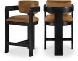 Sacha Velvet Upholstered Counter Stool — 11078-C - Saddle - 11078Saddle-C Double Chair