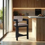 Sacha Velvet Upholstered Counter Stool — 11078-C - Taupe - 11078Taupe-C alternate view 1