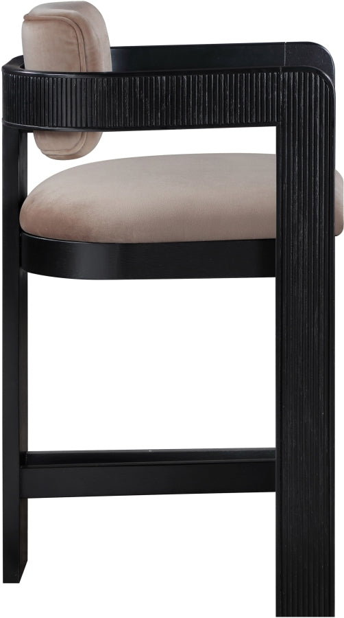 Sacha Velvet Upholstered Counter Stool — 11078-C - Taupe - 11078Taupe-C alternate view 3