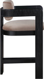 Sacha Velvet Upholstered Counter Stool — 11078-C - Taupe - 11078Taupe-C alternate view 3