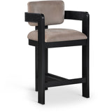 Sacha Velvet Upholstered Counter Stool — 11078-C - Taupe - 11078Taupe-C