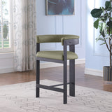 Romeo Vegan Leather Upholstered Counter Stool — 414-C - Olive - 414Olive-C alternate view 1