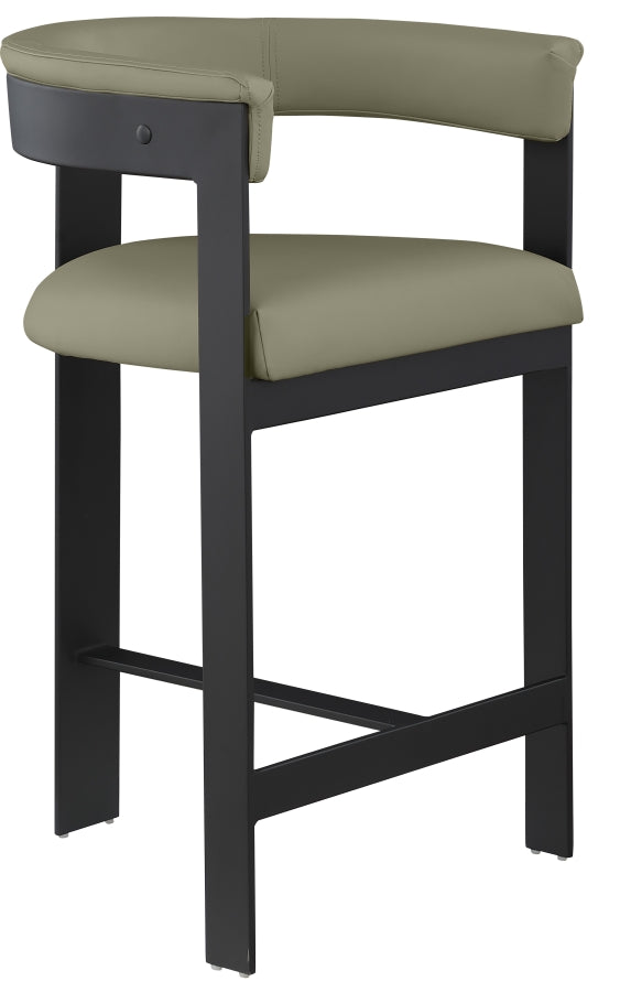 Romeo Vegan Leather Upholstered Counter Stool — 414-C - Olive - 414Olive-C alternate view 3