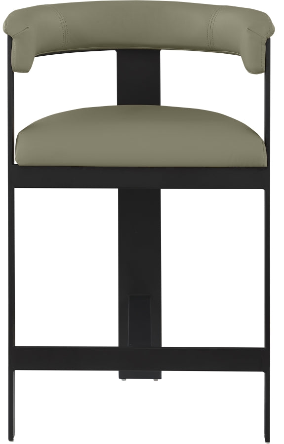 Romeo Vegan Leather Upholstered Counter Stool — 414-C - Olive - 414Olive-C alternate view 4
