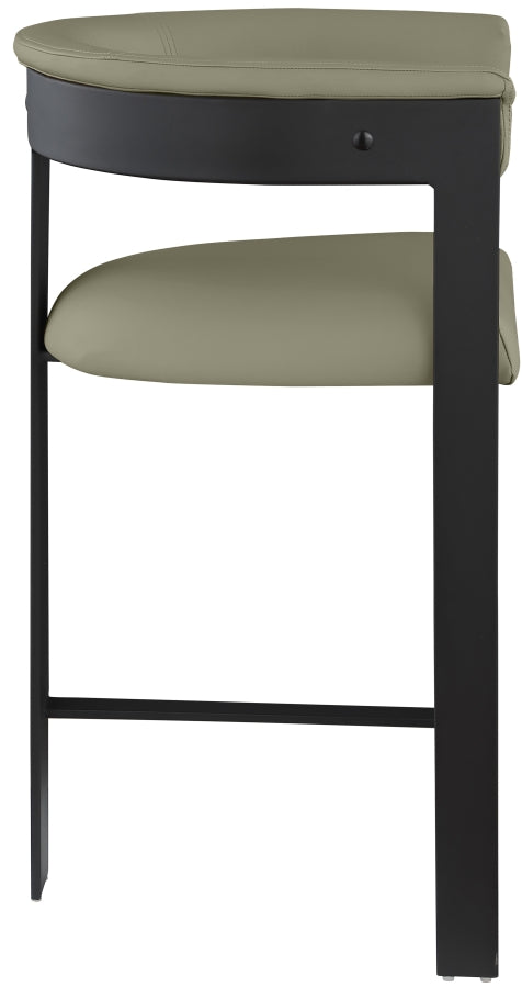 Romeo Vegan Leather Upholstered Counter Stool — 414-C - Olive - 414Olive-C alternate view 5