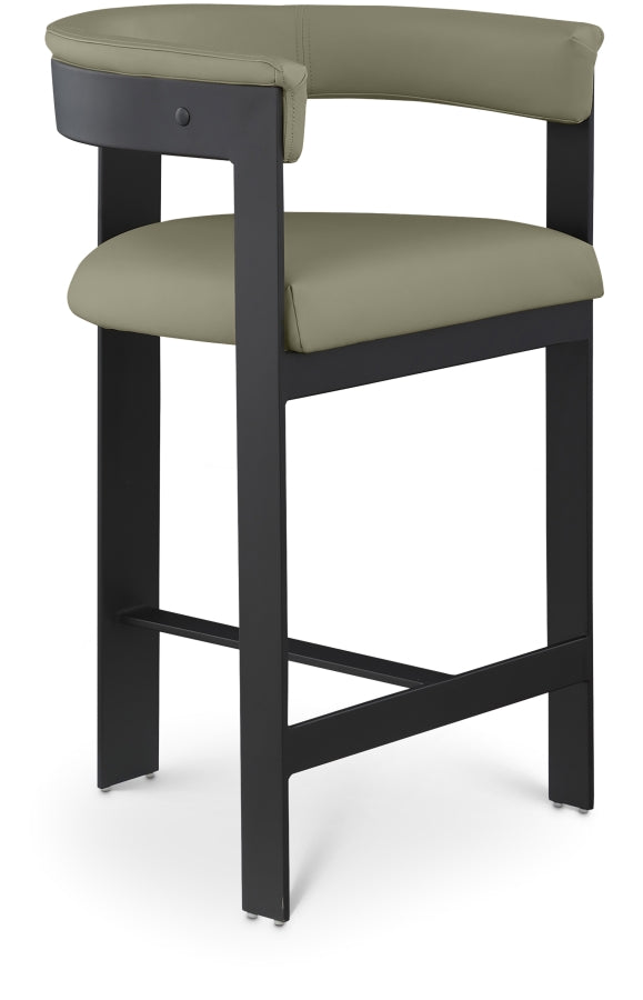 Romeo Vegan Leather Upholstered Counter Stool — 414-C - Olive - 414Olive-C