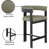 Romeo Vegan Leather Upholstered Counter Stool — 414-C - Olive - 414Olive-C Infographic