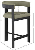 Romeo Vegan Leather Upholstered Counter Stool — 414-C - Olive - 414Olive-C Dim